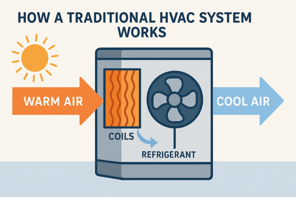Diagram of a traditional HVAC system.